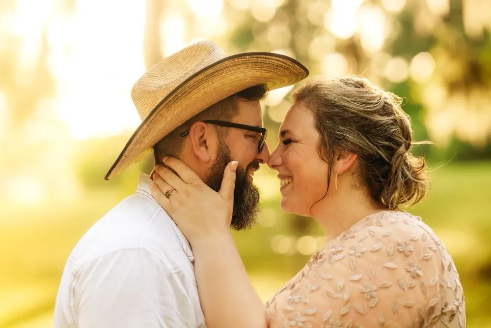 Couple at golden hour, engagement photos