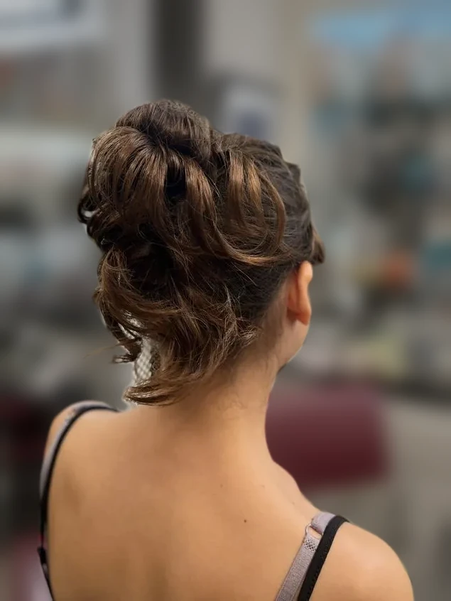 Fun and fancy updo with loose curls
